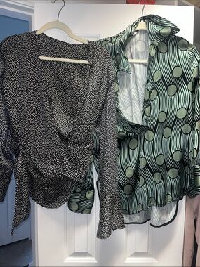 Set of 2 ZARA silky blouses (S)